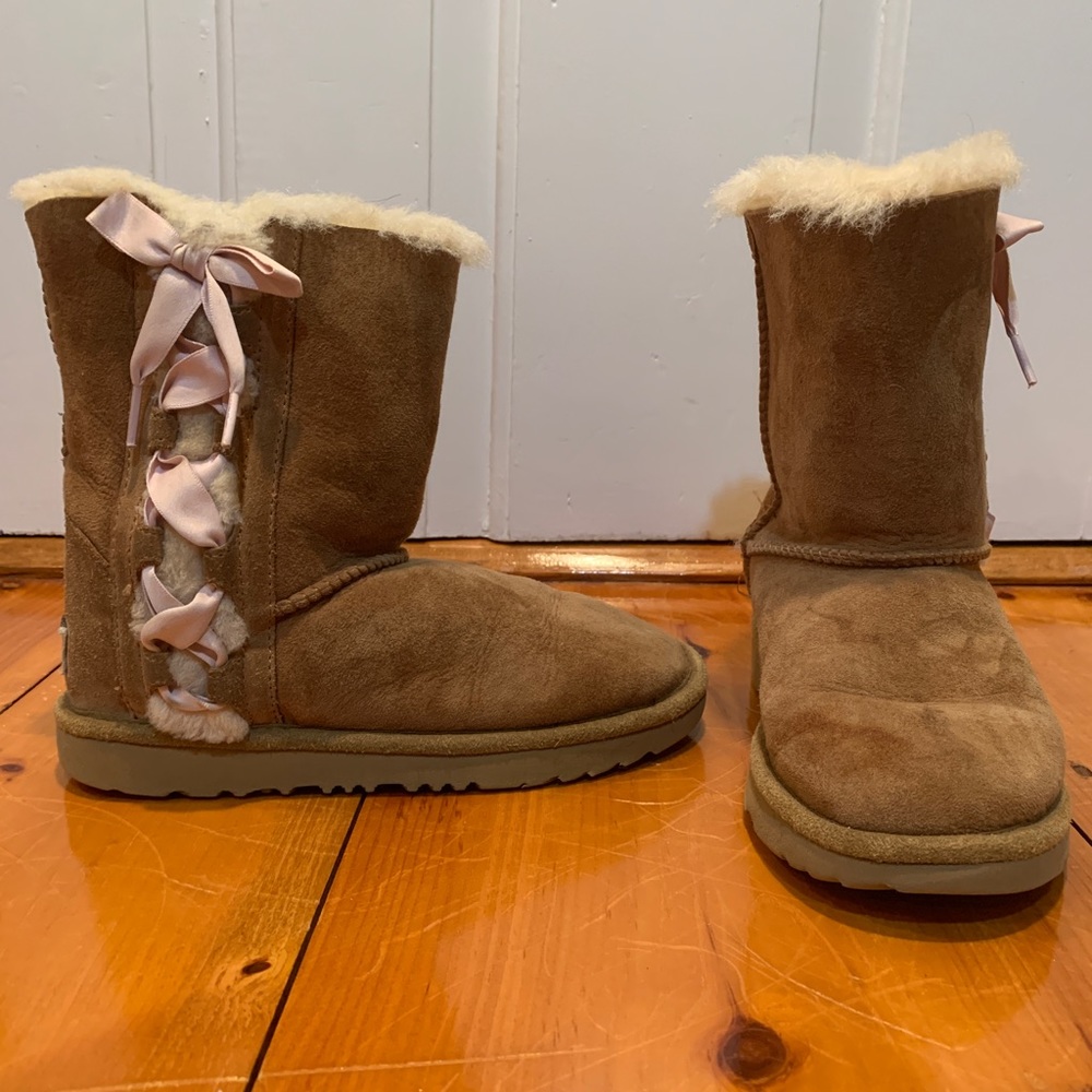 ugg kids boots with ribbons